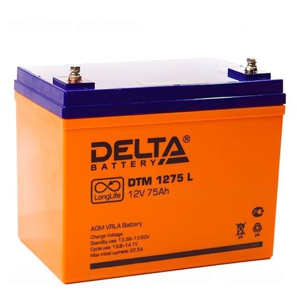 Аккумулятор DELTA DTM-1275L 12V75 Aч