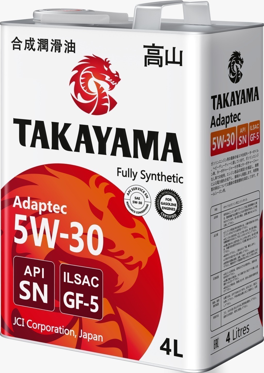 TAKAYAMA 5W30 SN GF-5 синтетическое 4 л. железо