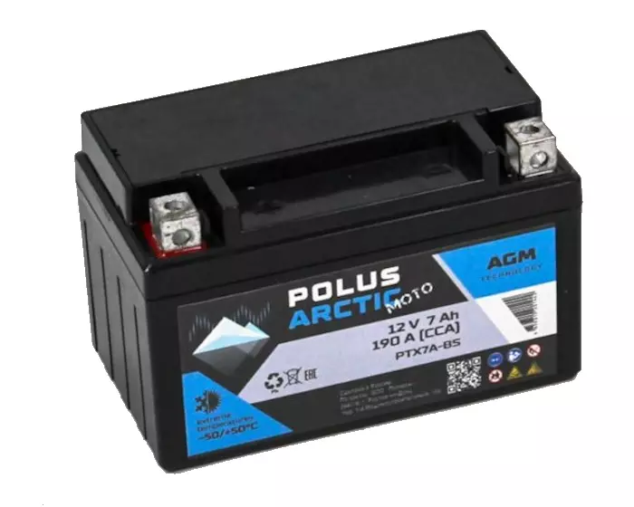 Аккумулятор POLUS ARCTIC MOTO 6CT-7 (PTX7A-BS) AGM