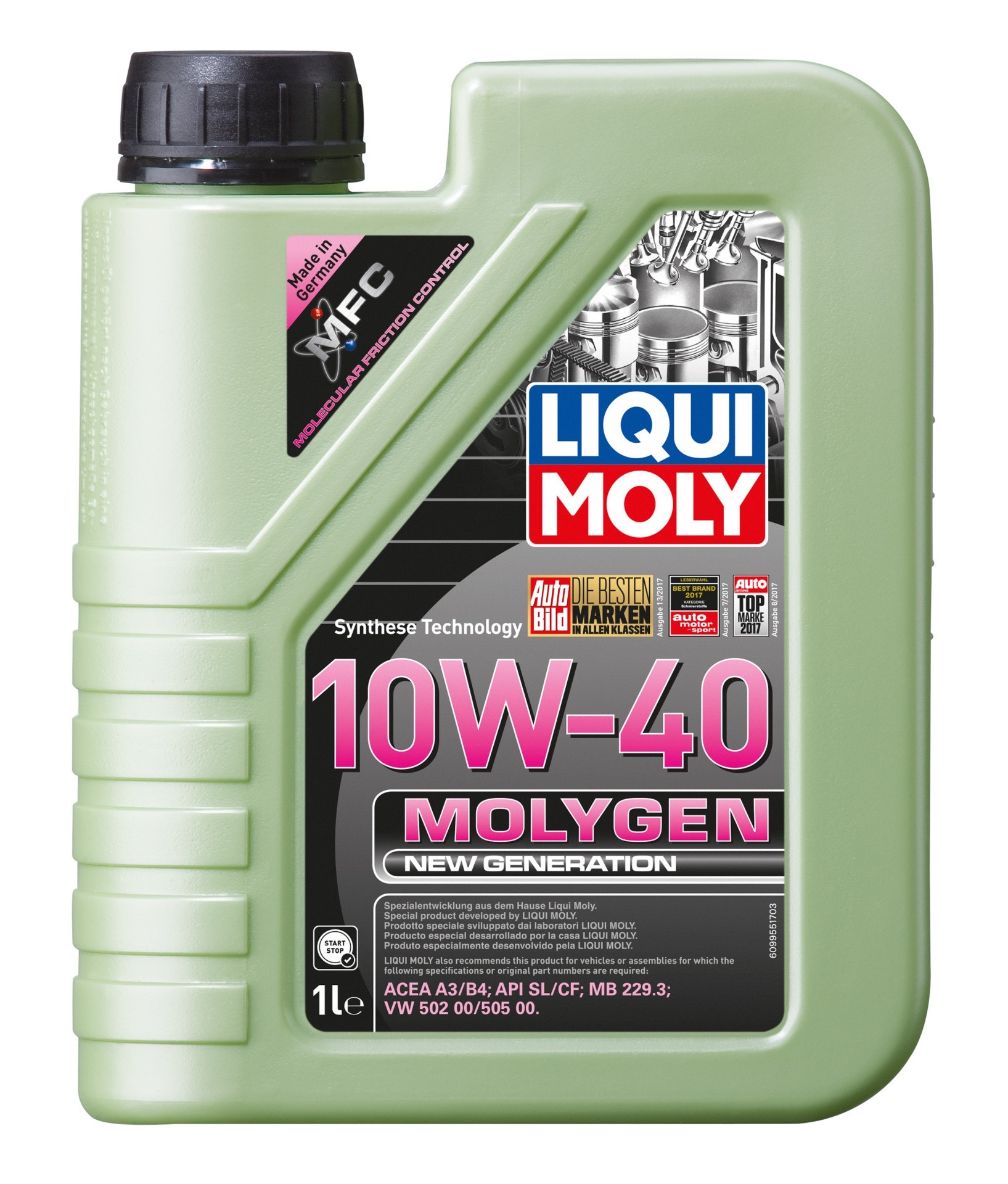 LIQUIMOLY MOLYGEN NEW GENERATION 10W40 SL/CF A3/B4 1 л.