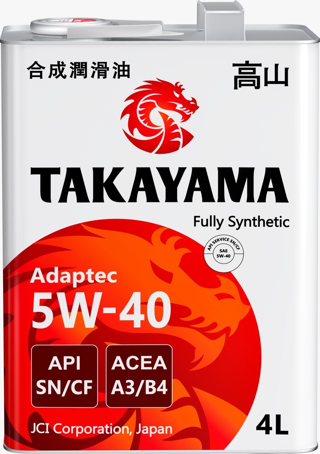 TAKAYAMA 5W40 SNCF синтетическое 4 л. железо face