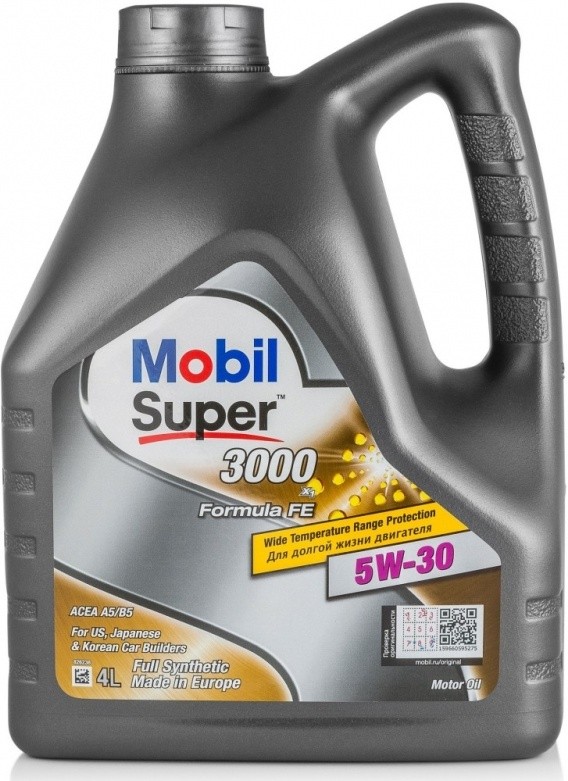 MOBIL SUPER 3000 X1 FORMULA FE 5W30 SLCF синтетическое 4 л. face