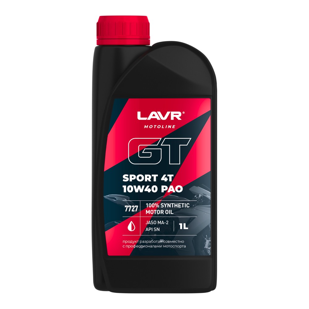 LAVR GT SPORT 4T 10W40 синтетическое (PAO) 1л.