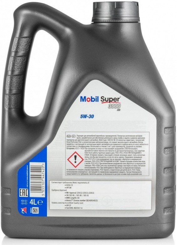 MOBIL SUPER 3000 XE 5W30 SM/SL/CF синтетическое 4 л.