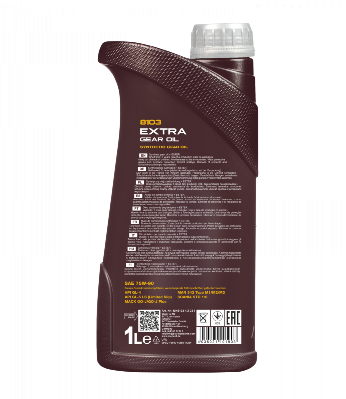 MANNOL EXTRA GETRIEBEOEL ТМ GL-4GL-5 75W90 для МКППмостов 1 л. back