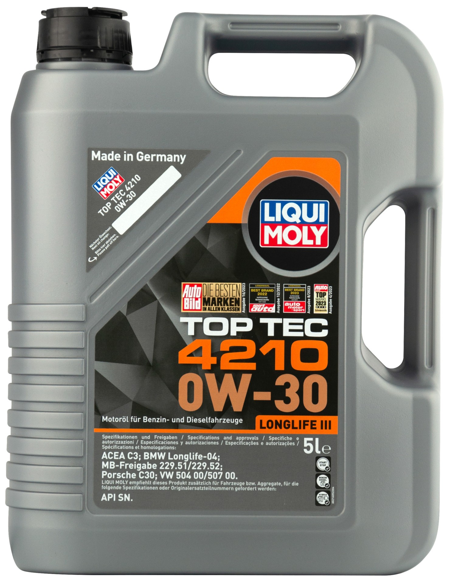 Масло моторное синтетическое LIQUI MOLY НС Top Tec 4210 0W-30 C3 5л