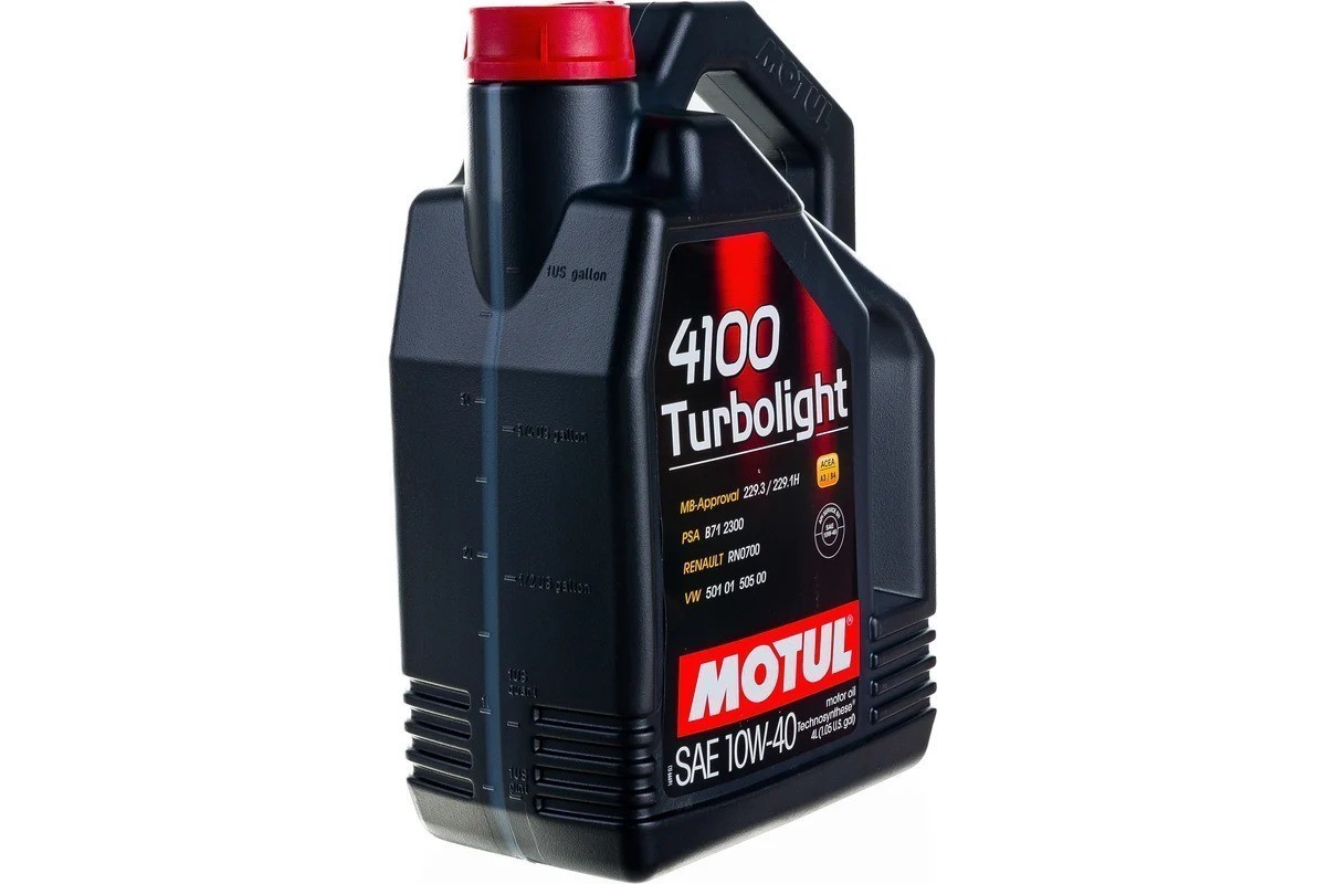 MOTUL 4100 TURBOLIGHT 10W40 SMCF A3B4 полусинтетическое 4 л.