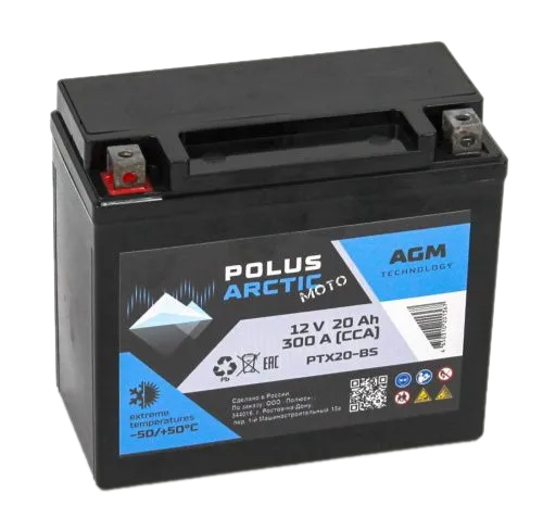 Аккумулятор POLUS ARCTIC MOTO 6CT-20 (PTX20-BS) AGM
