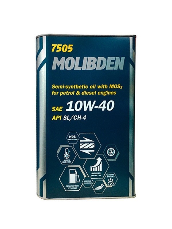 MANNOL MOLIBDEN BENZIN 10W40 SL/CH-4 полусинтетическое 1 л. железо
