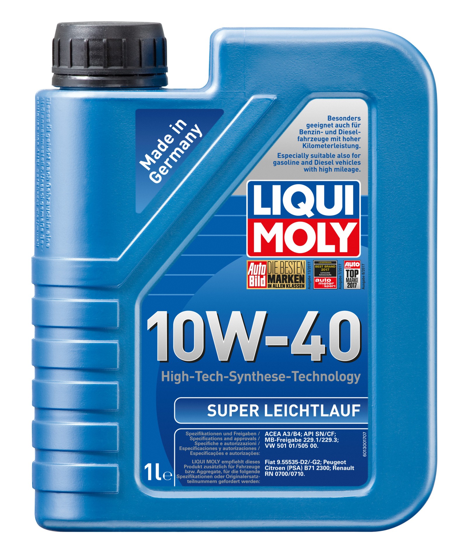LIQUIMOLY SUPER LEICHTLAUF 10W40 SN A3/B4 1 л.