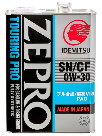 IDEMITSU ZEPRO TOURING PRO F-S 0W30 SN синтетическое 4 л. железо