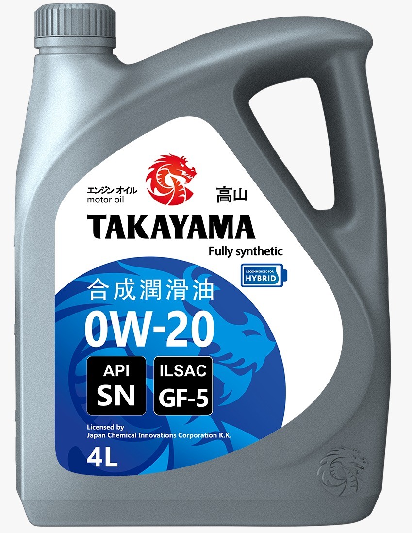 TAKAYAMA 0W20 SN GF-5 синтетическое 4 л. пластик