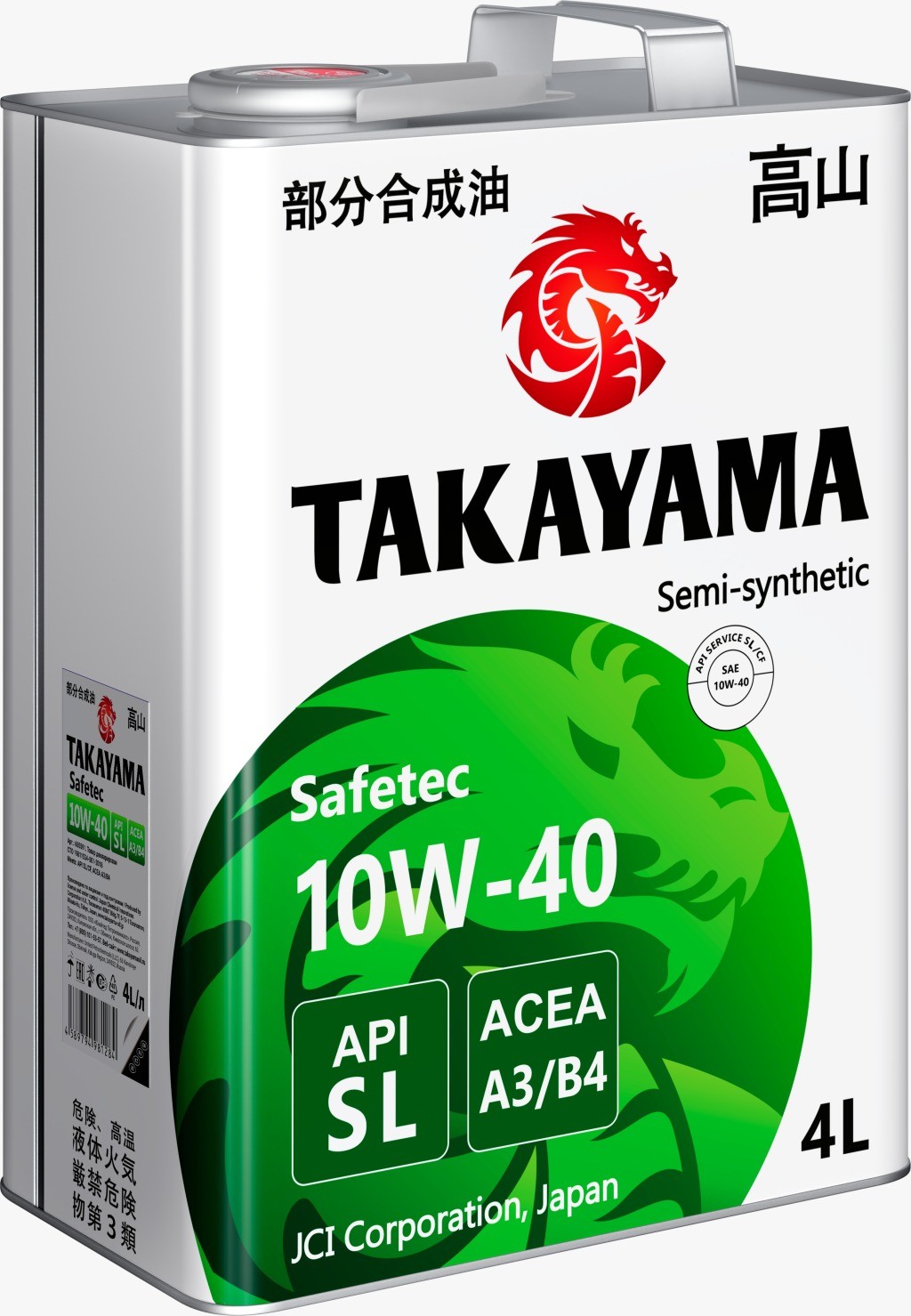 TAKAYAMA SAFETEC 10W40 SL A3B4  полусинтетическое 4 л. железо.