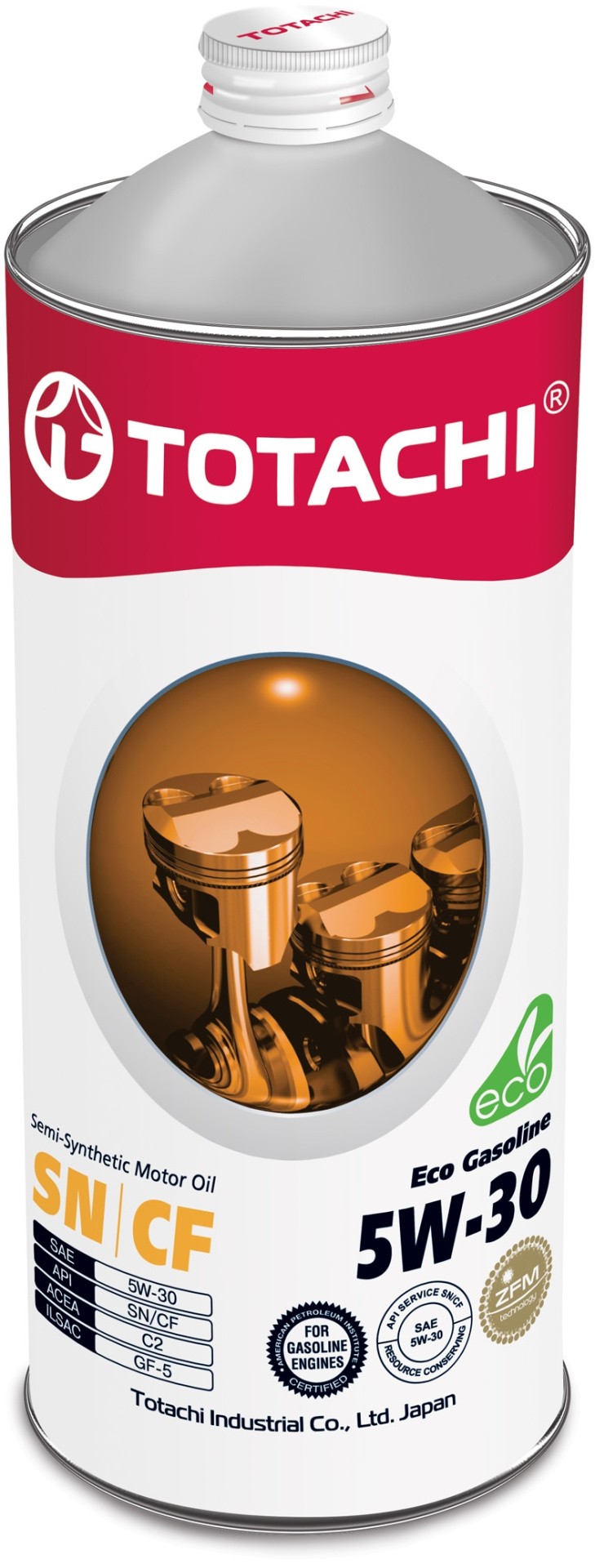 TOTACHI ECO GASOLINE 5W30 SN/CF GF-5 полусинтетическое 1 л. железо