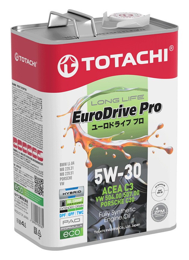 TOTACHI EURODRIVE PRO LL 5W30 SN C3 синтетическое 4 л.
