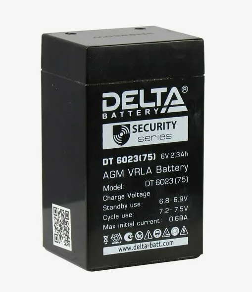 Аккумулятор DELTA DT - 6v - 2.3Ah (6023) 75мм