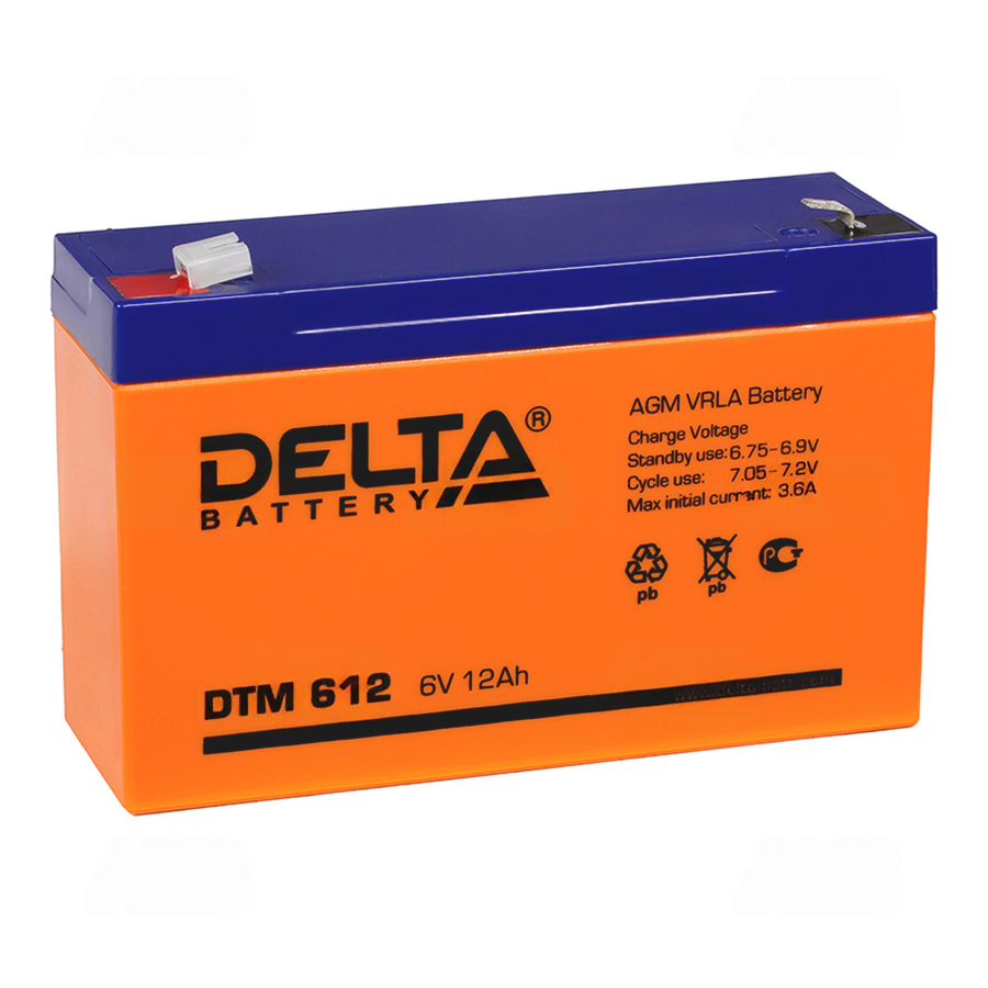 Аккумулятор DELTA DTM - 6v  12Ah (612)