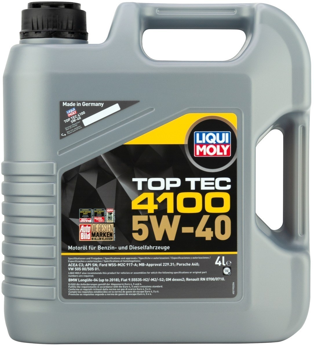 LIQUIMOLY TOP TEC 4100 5W40 SN/CF C3 синтетическое 4 л.