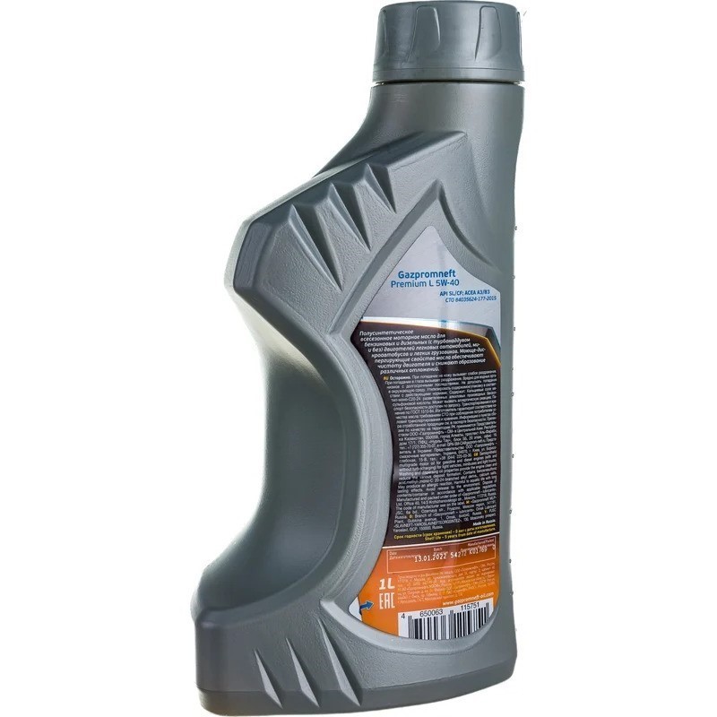 GAZPROMNEFT PREMIUM L 5W40 SLCF 1 л. back