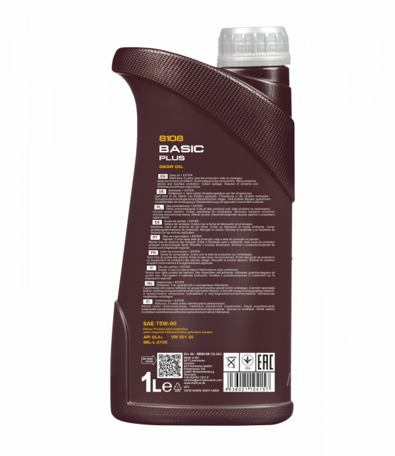 MANNOL BASIC PLUS ТМ GL4 75W90 для МКПП 1 л.