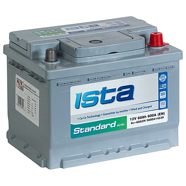 Аккумулятор ISTA Standard 6СТ- 60.0 низкий