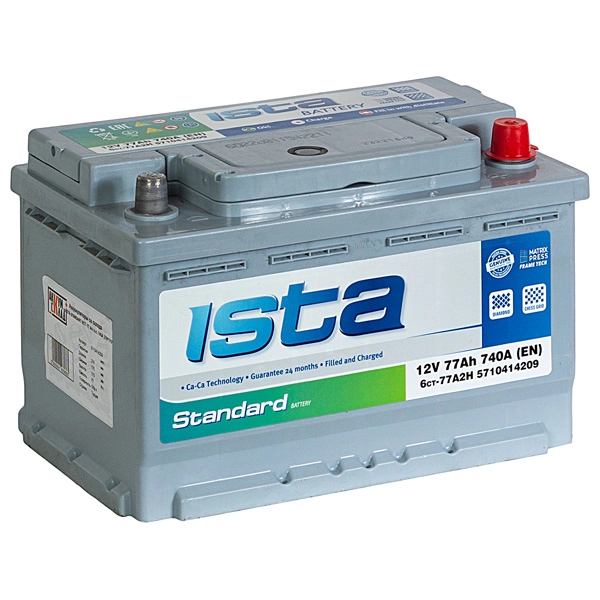 Аккумулятор ISTA Standard 6СТ- 77.0 низкий