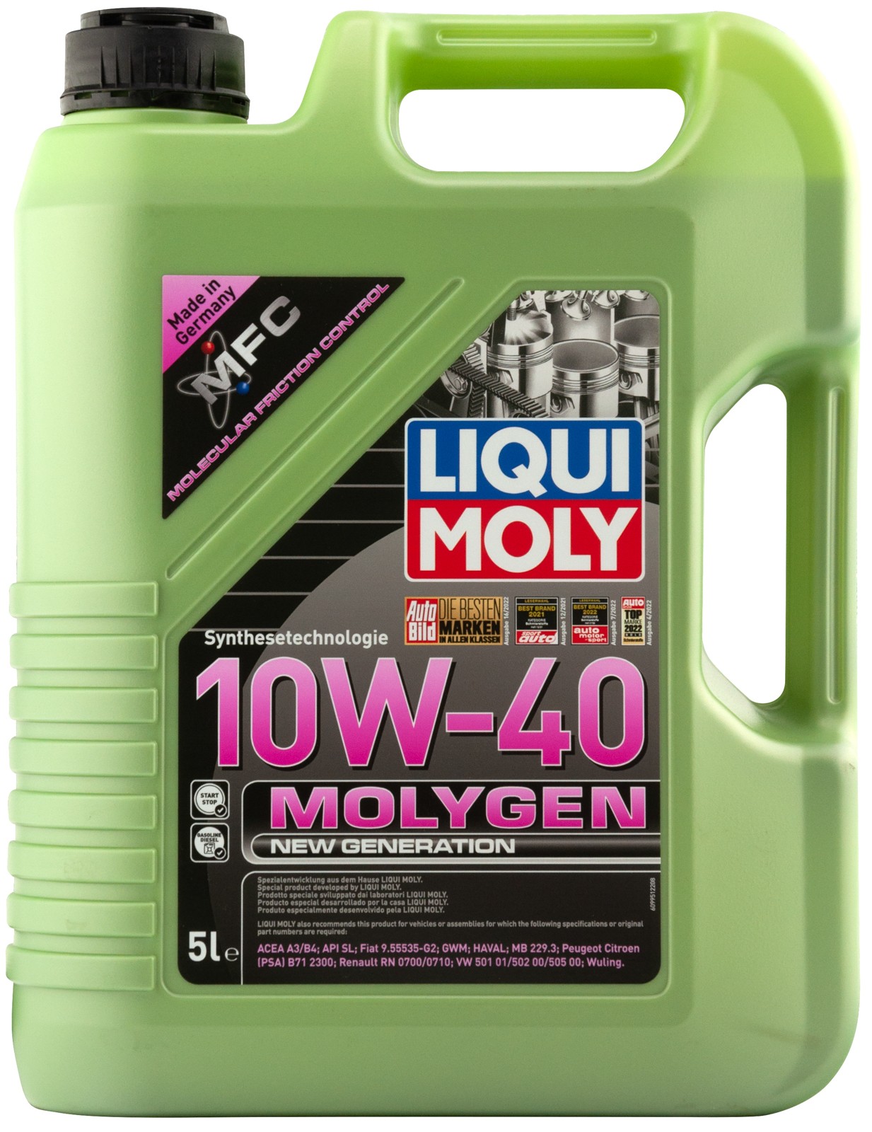 LIQUIMOLY MOLYGEN NEW GENERATION 10W40 SL A3/B4 5 л.