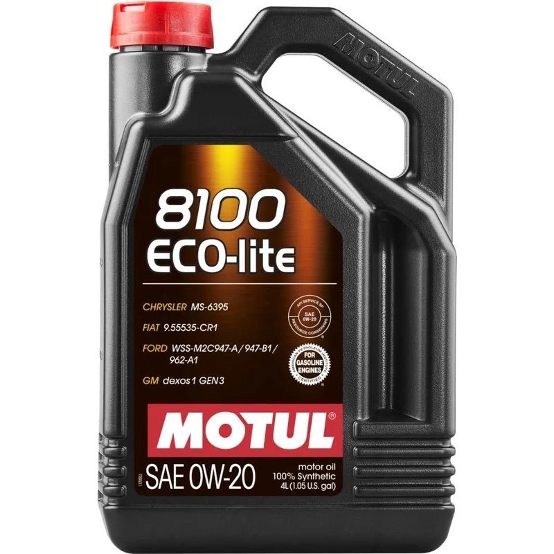 MOTUL 8100 ECO-LITE 0W20 GF-6A синтетическое 4 л. face