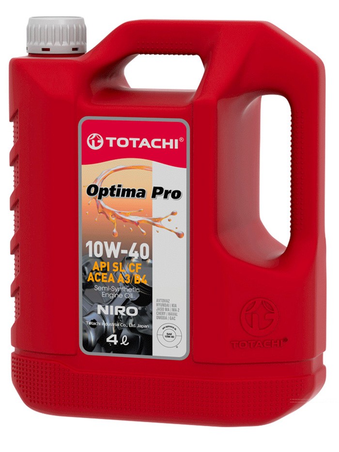 TOTACHI NIRO OPTIMA PRO 10W40 SL CF полусинтетическое 4 л пластик