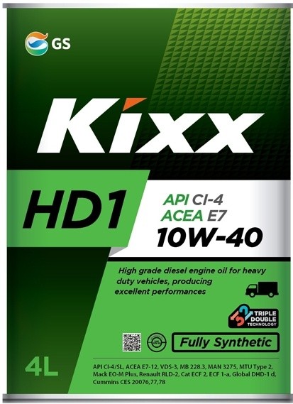 KIXX HD1 10W40 CI-4/SL полусинтетическое Корея 4 л.