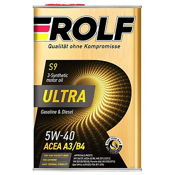 ROLF ULTRA 5W40 SN/CF A3/B4 синтетическое 4 л. железо