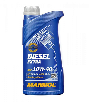 MANNOL DIESEL EXTRA 10W40 SL/CН-4 полусинтетическое 1 л. пластик