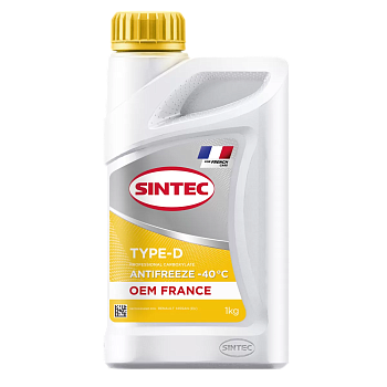 Антифриз SINTEC OEM Type-D France жёлтый 1 л.