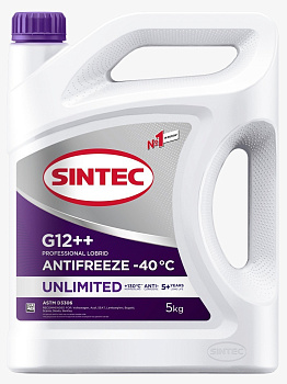 Антифриз SINTEC A-40 UNLIMITED фиолетовый G12++ 5 л. лобридный