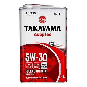 TAKAYAMA ADAPTEC 5W30 SL/CF синтетическое 1 л. железо
