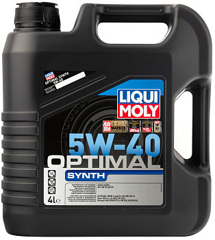 LIQUIMOLY OPTIMAL 5W40 SN A3/B4 синтетическое 4 л.