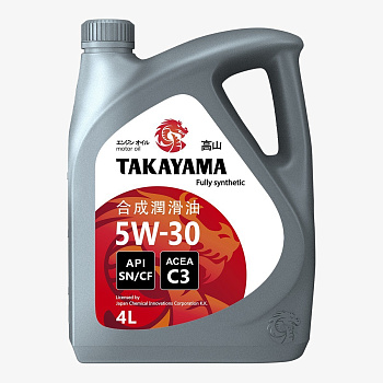 TAKAYAMA 5W30 SN/CF C3 синтетическое 4 л. пластик