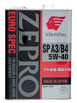 IDEMITSU ZEPRO EURO SPEC F-S 5W40 SN/CF A3/B4 синтетическое 4 л. железо