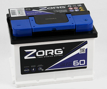 Аккумулятор ZORG 6СТ-60.0 низкий