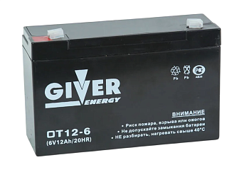 Аккумулятор GIVER ENERGY ОТ - 6V / 12Ah (612)