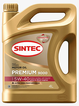 SINTEC PREMIUM 9000 5W40 SN/CF A3/B4 синтетическое 4 л.