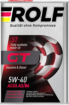 ROLF GT 5W40 SN/CF синтетическое 4 л. железо