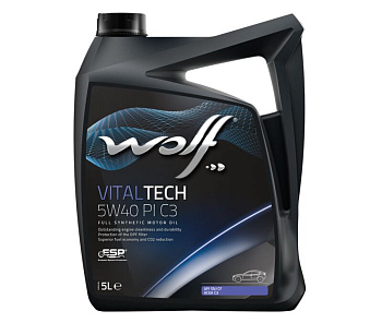 WOLF VITALTECH 5W40 C3 SN/CF синтетическое 5 л.