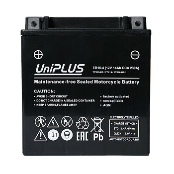 Аккумулятор UniPLUS High Performance EB16-4, 14 Ач