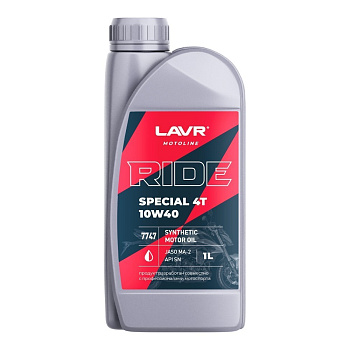 LAVR MOTO RIDE SPECIAL 4T 10W40 SN синтетическое 1л.