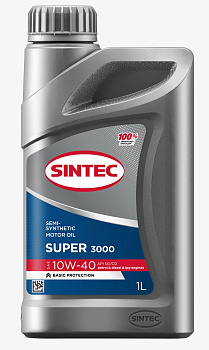 SINTEC SUPER 3000 10W40 SG/CD полусинтетическое 1 л.