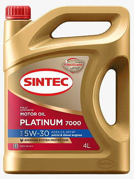 SINTEC PLATINUM 7000 5W30 SP C3 синтетическое 4 л.