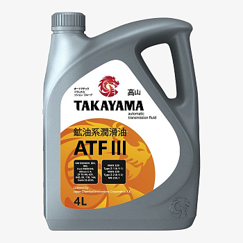 TAKAYAMA ATF lll для АКПП/ГУР 4 л. пластик