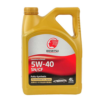 IDEMITSU 5W40 SN/CF синтетическое 4 л. пластик