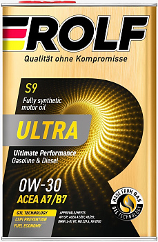 ROLF ULTRA 0W30 SP A7/B7 синтетическое 4 л. железо